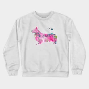 Pink Corgi Watercolor Painting Crewneck Sweatshirt